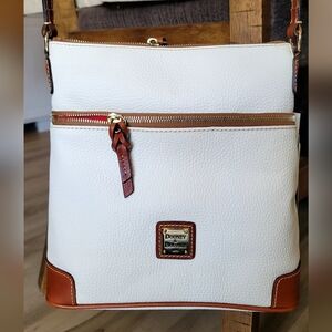 Dooney & Bourke White and Tan Brown Crossbody Bag